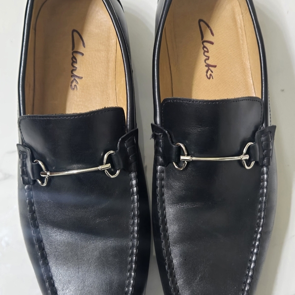 Clarks | Men\'s Black Leather Classic Horsebit Loafers 625-10 Size 12US 46EU main image 9